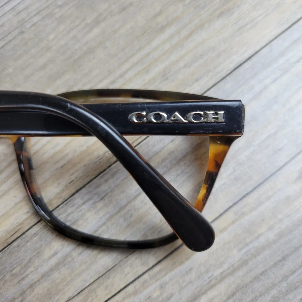 Coach Eyeglasses Frames HC 6103 5443 Black Tort Gltr Varsity Stripe Women‎ 140mm